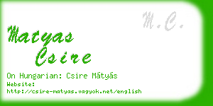 matyas csire business card